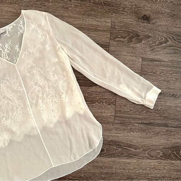 Robert Rodriguez Lace Illusion Silk Blouse - Picture 4 of 11